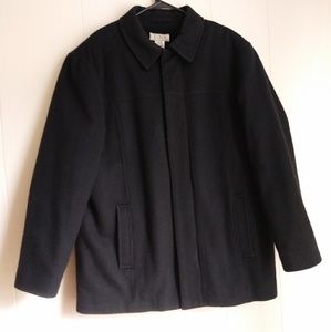 J. Crew Wool Blend Black Zip Up Coat Mens Large